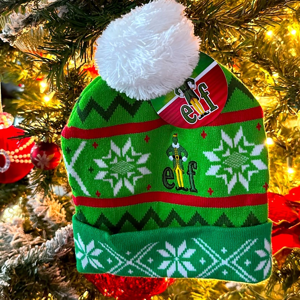 Elf green Christmas Hat with White Pom